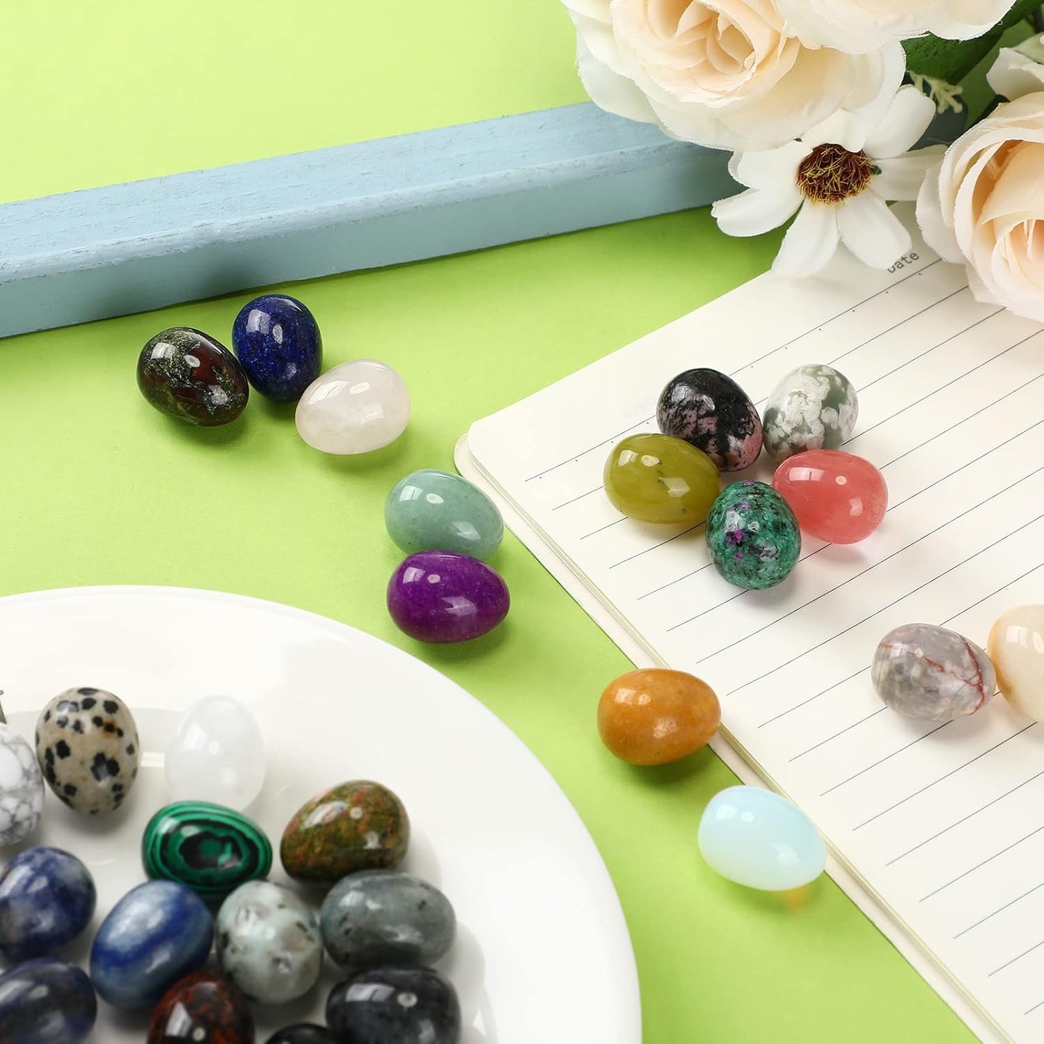 8  pcs natural crystal beads,  - Aquarium Fish Pot 评论和价格