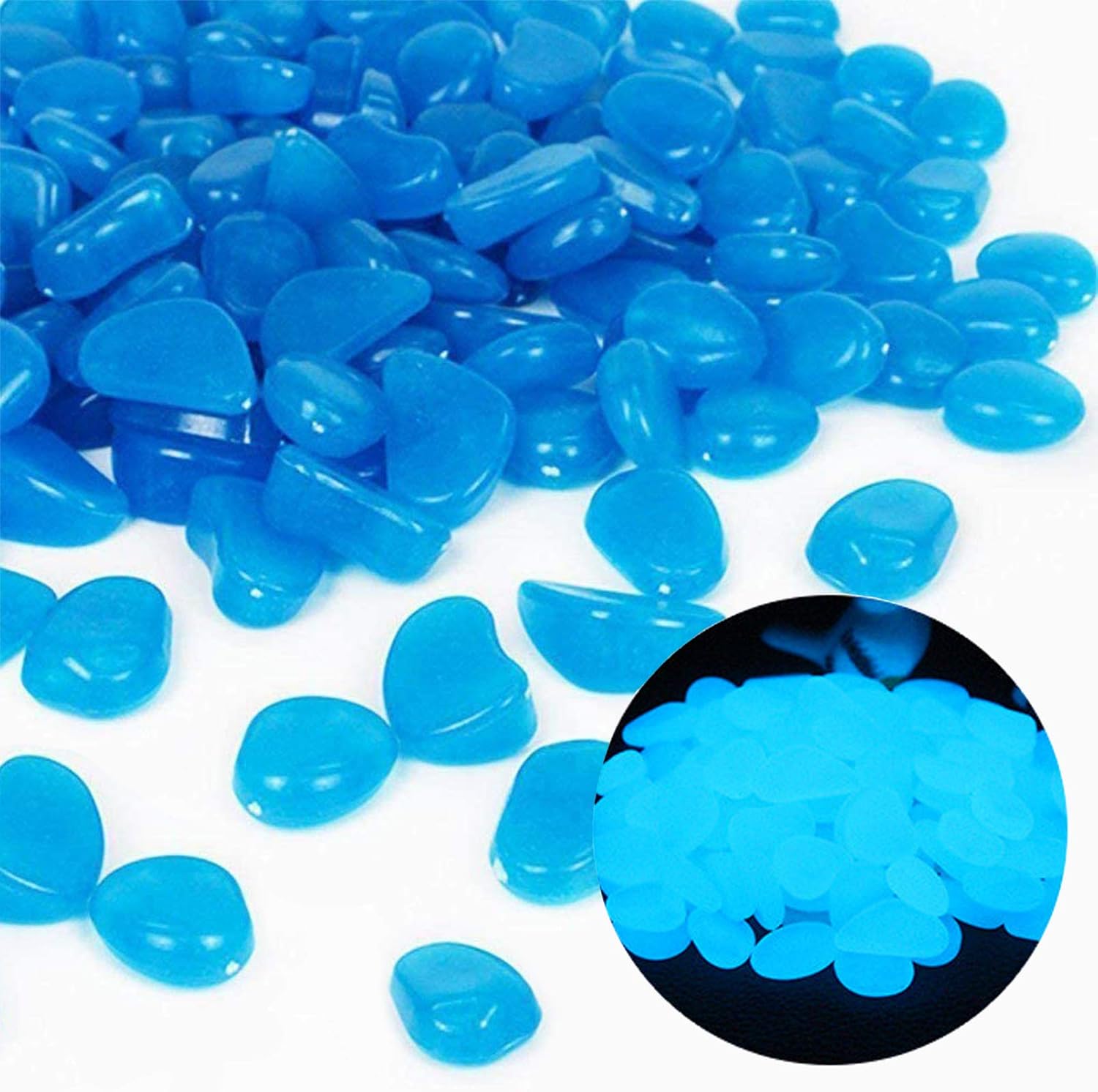 Fish Tank Rocks Glow Blue Pebb - Aquarium Fish Pot 评论和价格