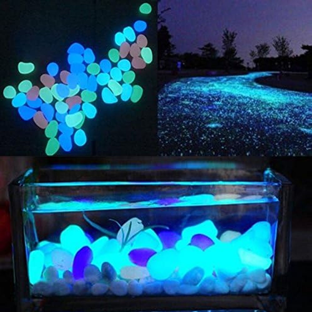 Fish Tank Rocks Glow Blue Pebb - Aquarium Fish Pot 评论和价格